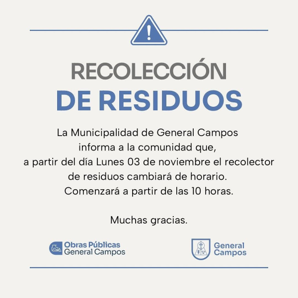 Nuevo Horario Del Recolector de Residuos